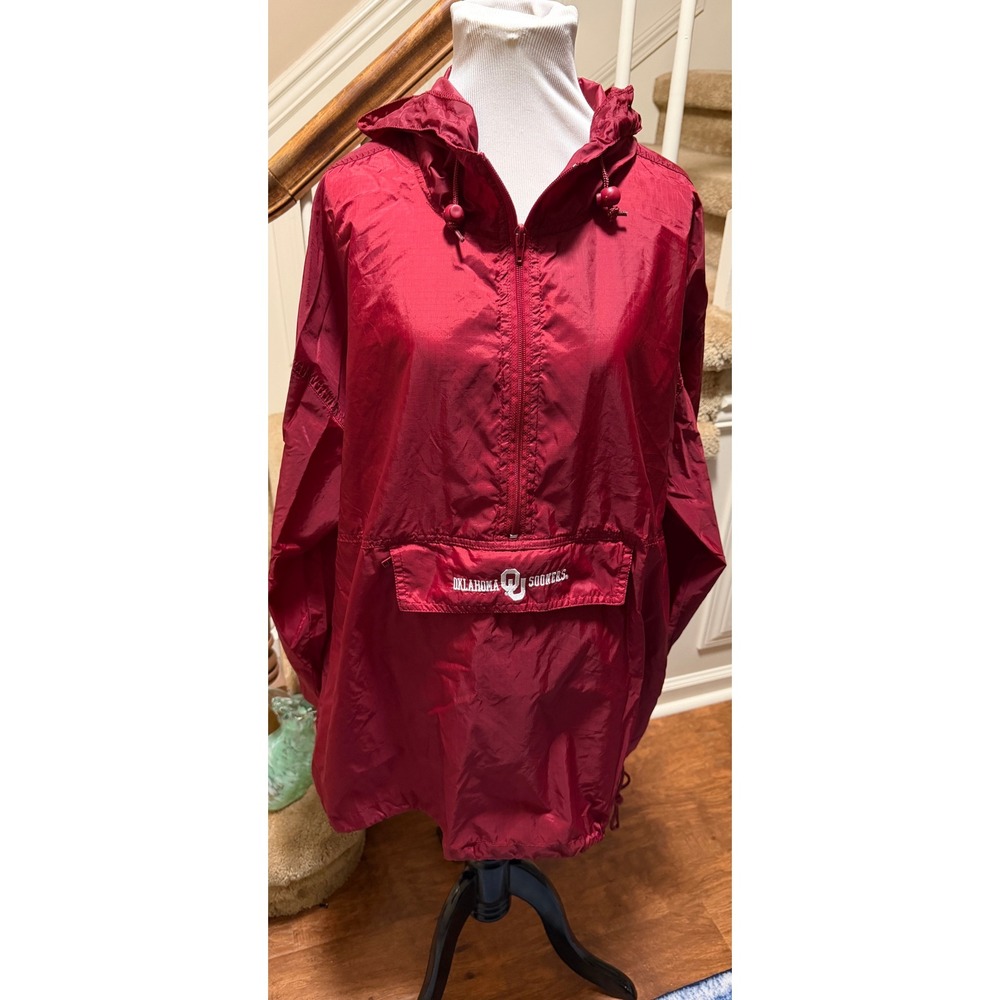 Vesi Sportswear Oklahoma Sooners Windbreaker Jacket Red XL OU Pullover Hooded